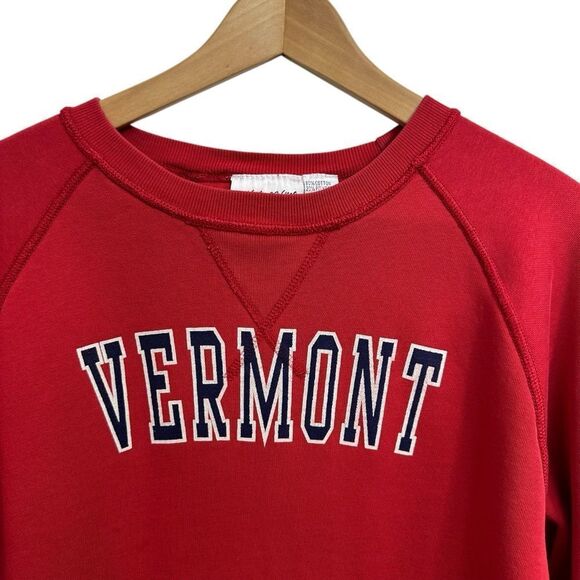 Vintage Vermont Oversized Red Crewneck Fleece Sweatshirt, M - Picture 2 of 8
